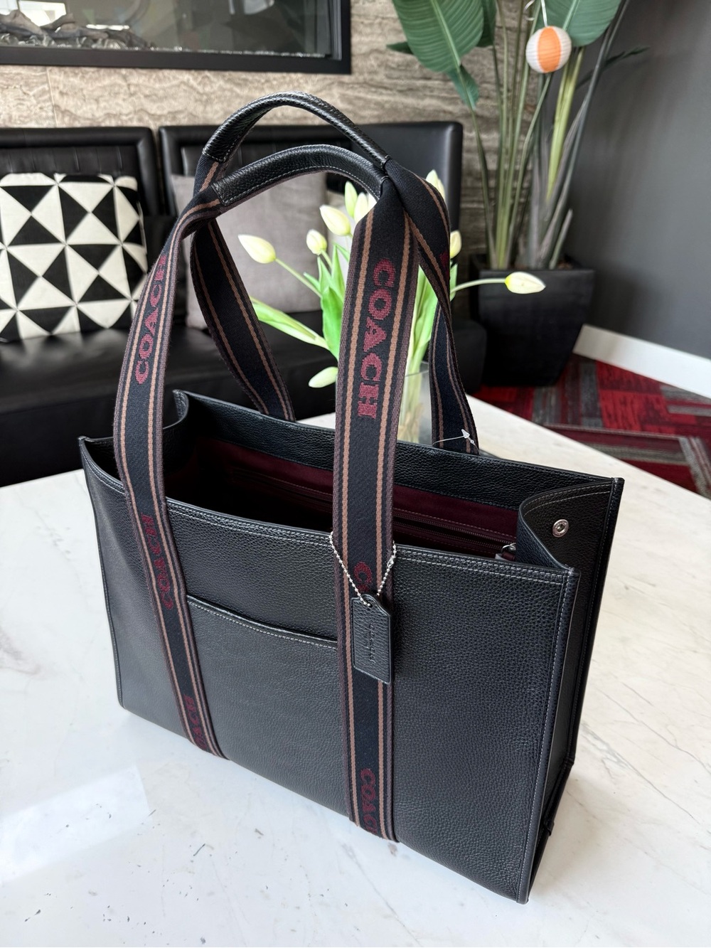New COACH Large Smith Tote Bag Pebble Leather - Picture 3 of 16
